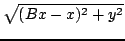 $\displaystyle \sqrt{{(Bx-x)^{2}+y^{2}}}$