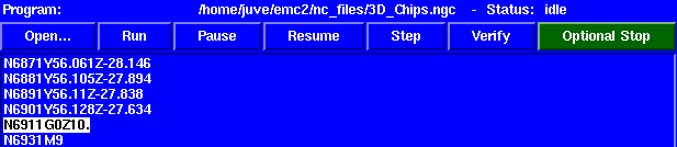 Intérprete TkLinuxCNC / control de programa