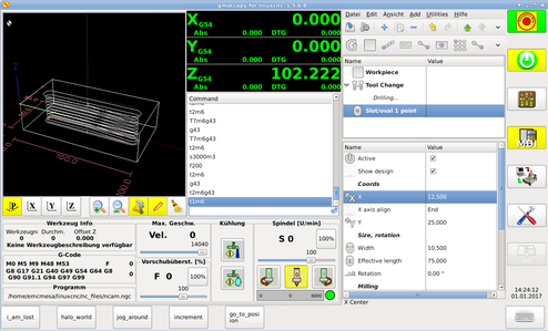 gmoccapy with right panel in MDI mode small