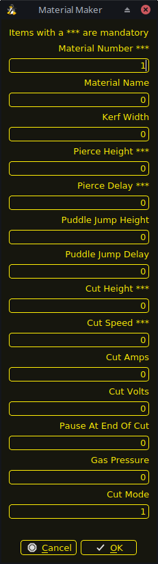 qtplasmac material manual dialog