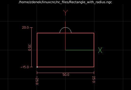 G64 Rectangle with radius after milling