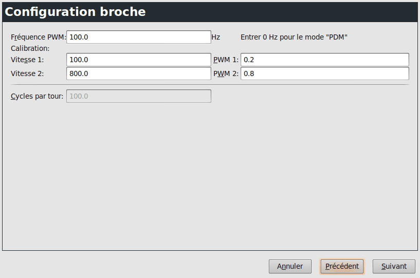 Spindle Configuration Page